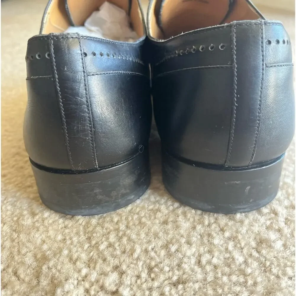 Magnanni made in Spain black Oxford shoes preppy office luxury size 13